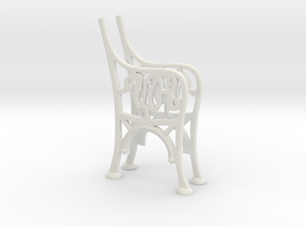 Victorian Railways Bench Seat Ends 1:19 Scale in White Natural Versatile Plastic