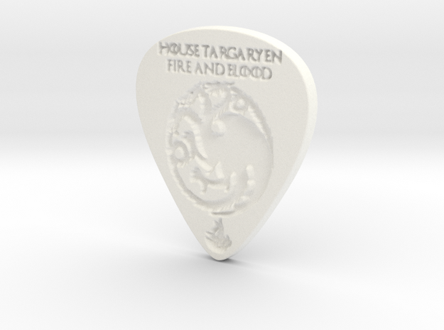 Game of Thrones House Targaryen Guitar Pick in White Processed Versatile Plastic