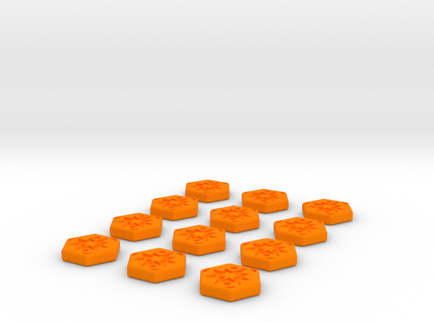 Critical Tokens  in Orange Processed Versatile Plastic