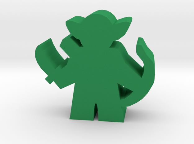 Game Piece, Goblin Hunter in Green Processed Versatile Plastic