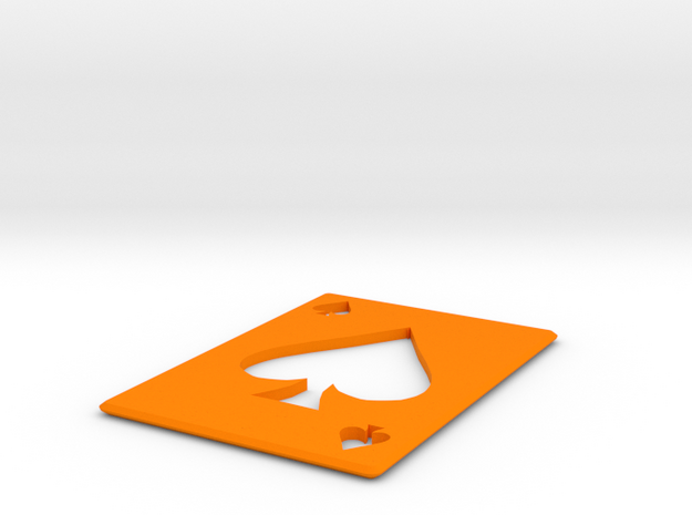 Throwing Card  spades in Orange Processed Versatile Plastic