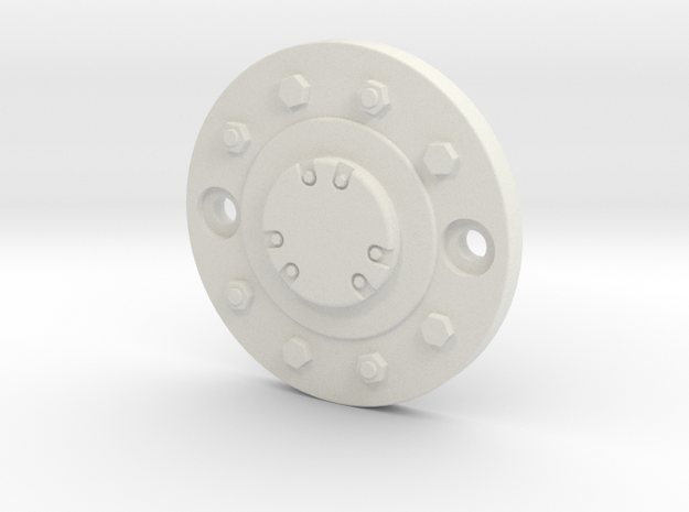 2.2-inch Wheel Cap in White Natural Versatile Plastic: 1:10