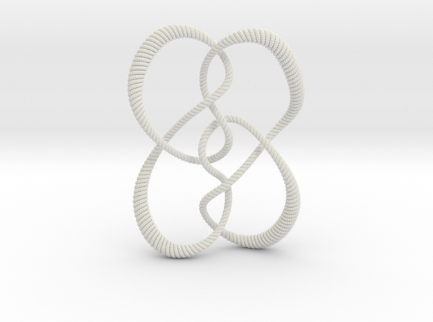 Symmetrical knot (Rope with detail) in White Natural Versatile Plastic: Small