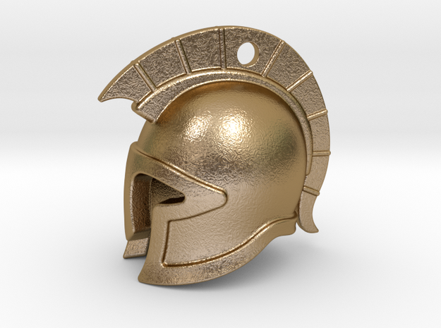 spartan helmet in Polished Gold Steel