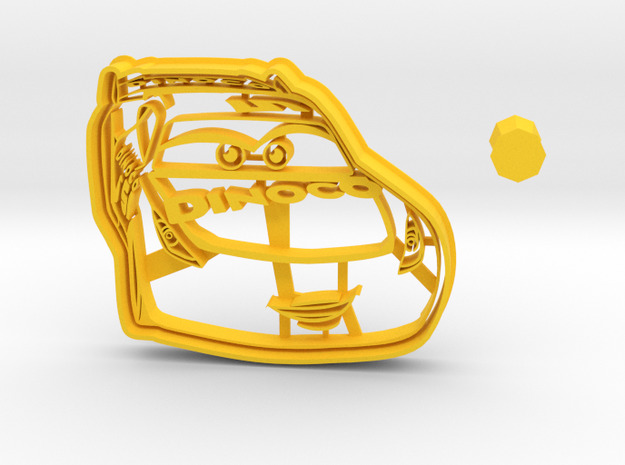 Cruz Ramirez Cookie Cutter from Cars 3 + handle in Yellow Processed Versatile Plastic