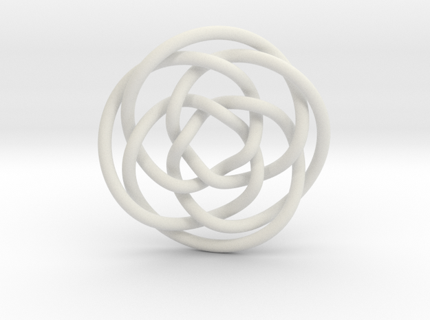 Rose knot 4/5 (Circle) in White Natural Versatile Plastic: Extra Small