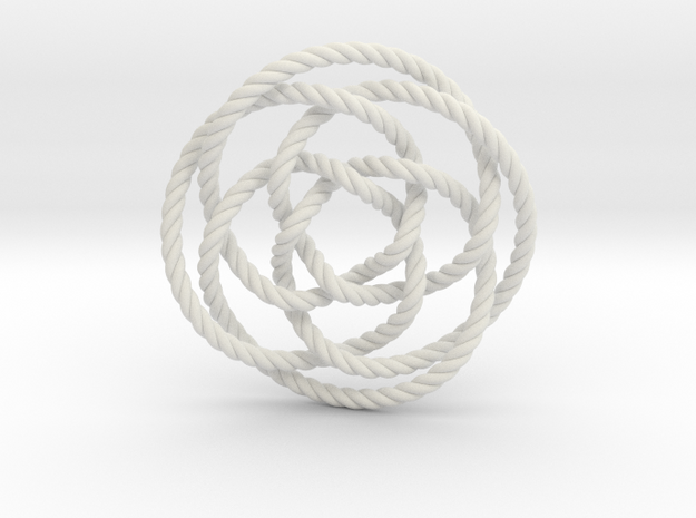 Rose knot 4/5 (Rope) in White Natural Versatile Plastic: Extra Small