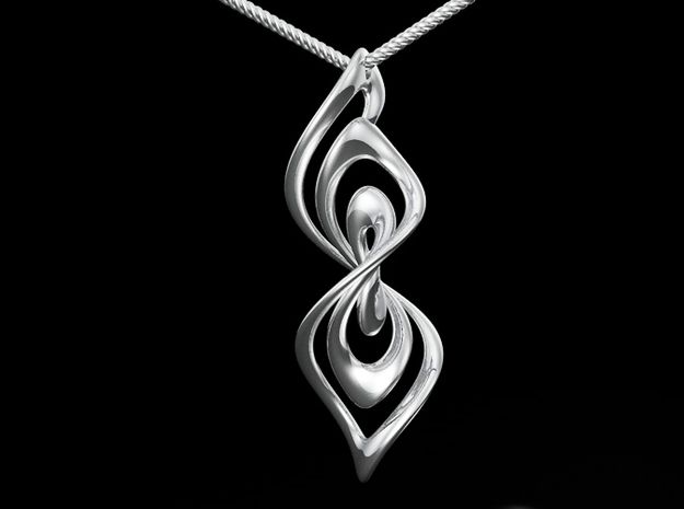 Spiral² 02 (fixed) in Fine Detail Polished Silver