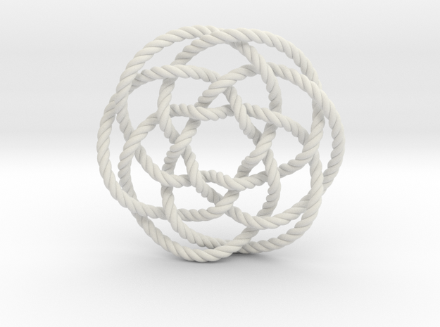 Rose knot 6/5 (Rope) in White Natural Versatile Plastic: Extra Small