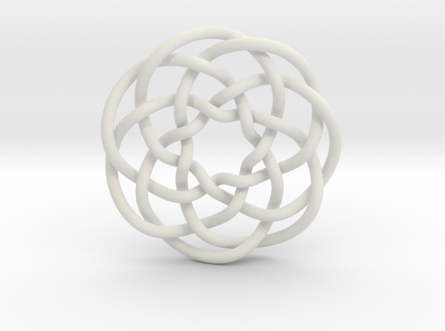 Rose knot 7/5 (Circle) in White Natural Versatile Plastic: Extra Small