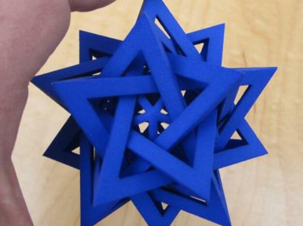 Five Tetrahedra Plus in Blue Processed Versatile Plastic