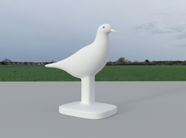 Pigeon Bird in White Natural Versatile Plastic