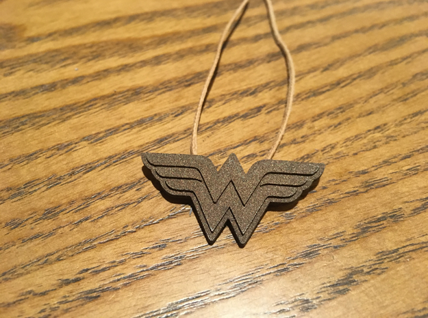 Wonder Women - Pendant & Necklace in Polished Bronzed Silver Steel