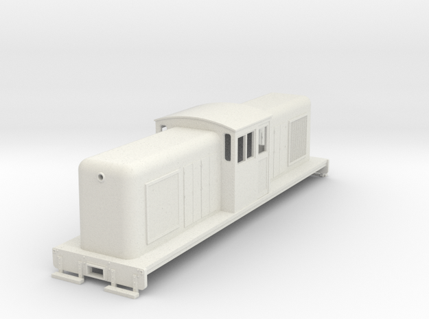 On30 large center cab body for SD7/9 chassis v2 in White Natural Versatile Plastic