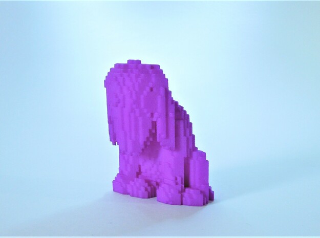 Illusory Sad Dog in Purple Processed Versatile Plastic