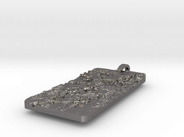 Canyonlands Map Pendant in Polished Nickel Steel
