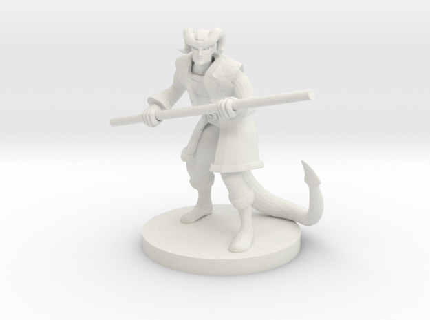 Tiefling Male Monk in White Natural Versatile Plastic