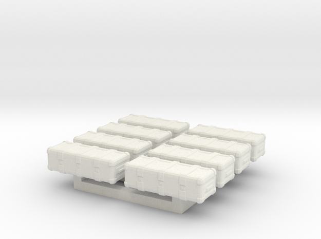 1/87 Scale Weapons Cases v4 x8 in White Natural Versatile Plastic