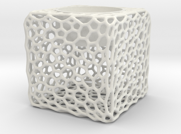 Candel Holder Voronoi in White Natural Versatile Plastic