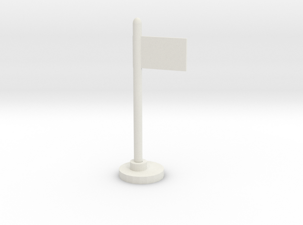 Flag Stand in White Natural Versatile Plastic