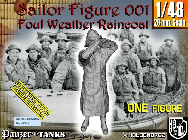 1/48 Foul Weather Sailor Fig001 in Tan Fine Detail Plastic