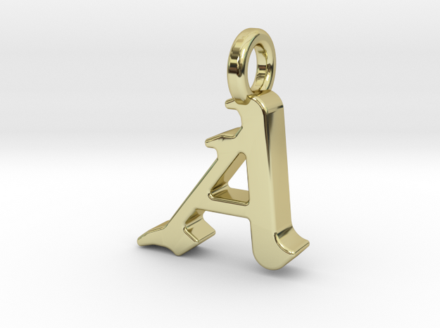A - Pendant - 2mm thk. in 18k Gold Plated Brass