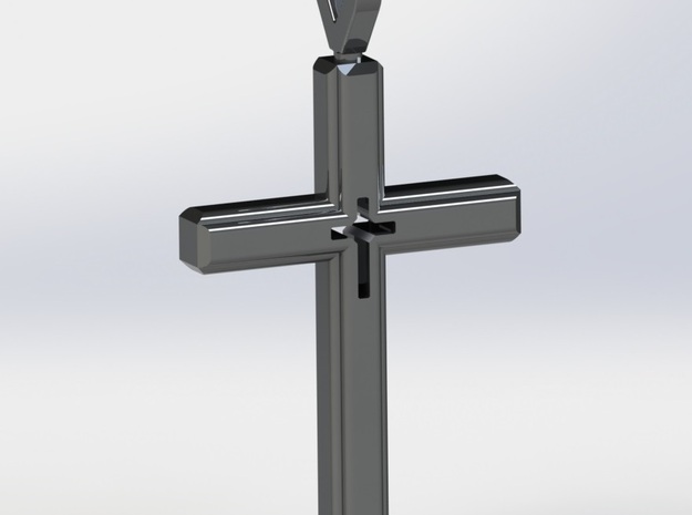 Cross Pendant in Polished Silver