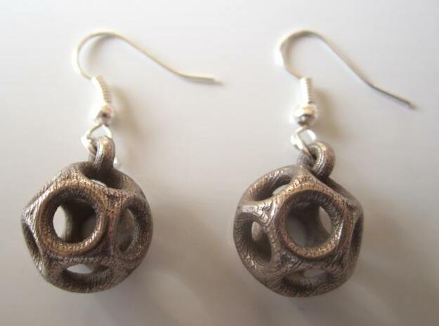 Dod Earrings in Polished Bronzed Silver Steel