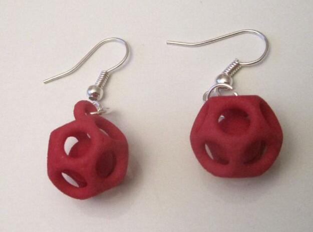 Dod Earrings w/ Spheres in Red Processed Versatile Plastic