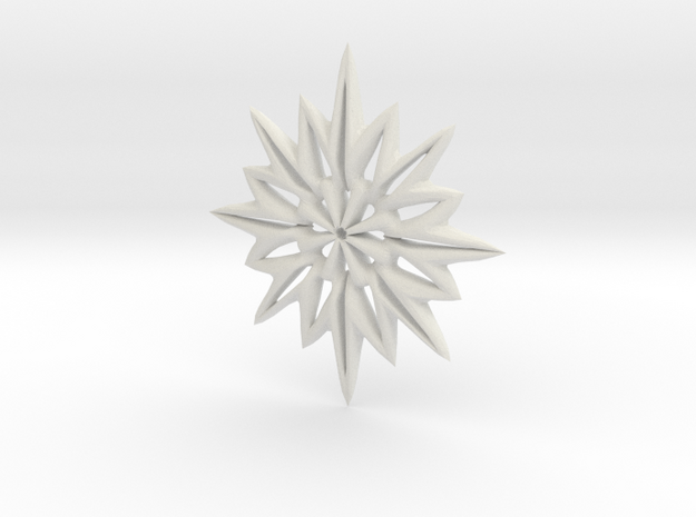 Snowflake Necklace  in White Natural Versatile Plastic