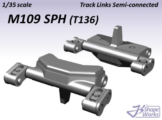 1/35 M109 SPH Track Links semi-connected in Tan Fine Detail Plastic