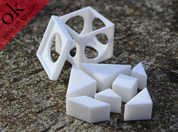tangram cube (small edition) in White Processed Versatile Plastic