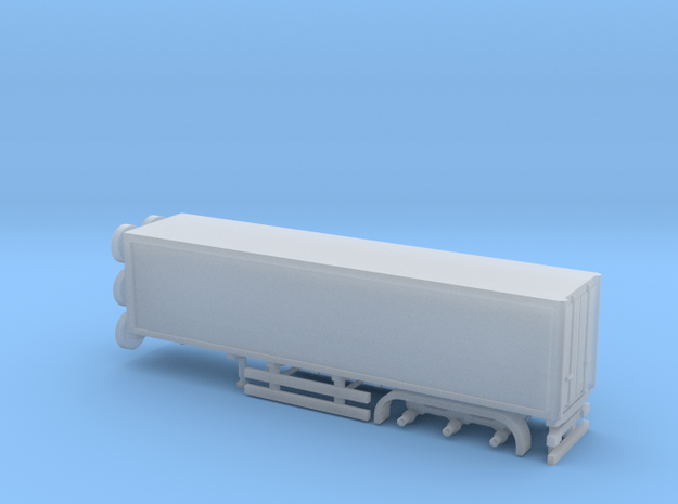 N Gauge Articulated Lorry Box Trailer in Tan Fine Detail Plastic