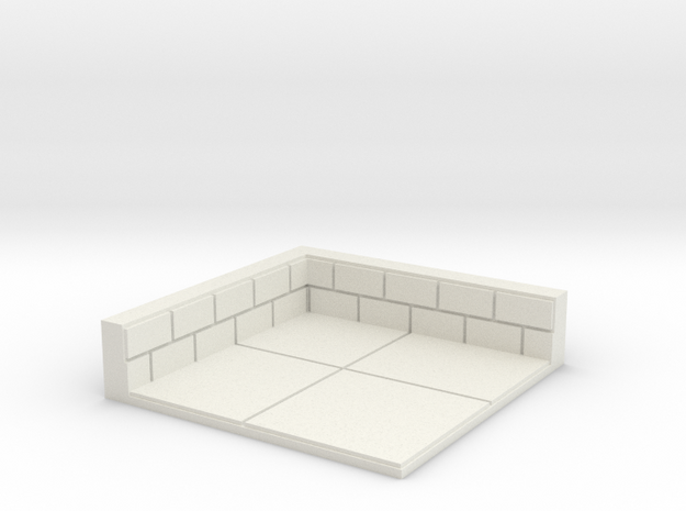 2x2 for 1.25 inch grid:Corner in White Natural Versatile Plastic