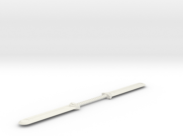 Double Bladed Sword  in White Natural Versatile Plastic
