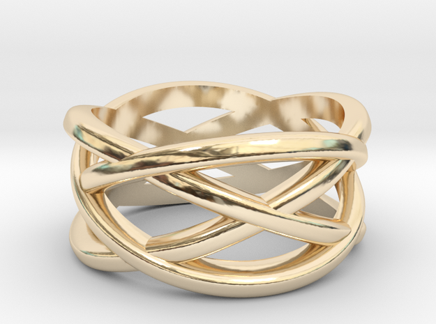 Cross Ring in 14k Gold Plated Brass: 5 / 49
