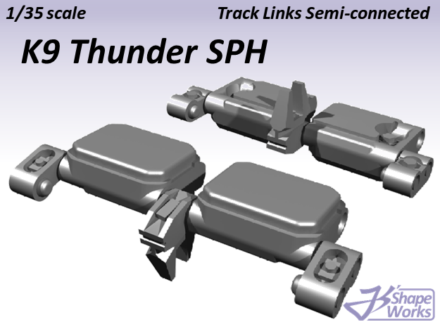 1/35 K9 Thunder SPH Track Links semi-connected in Tan Fine Detail Plastic