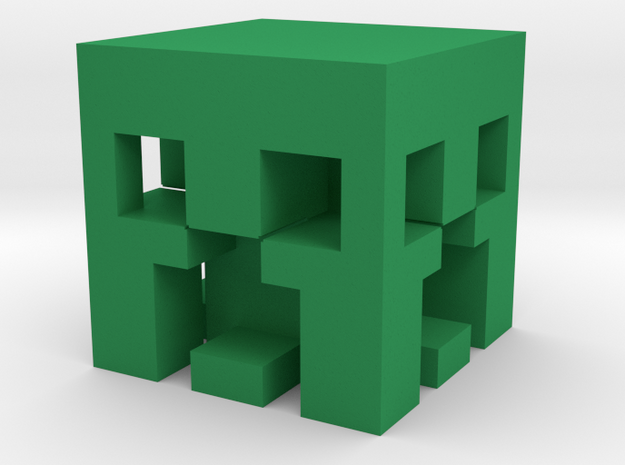 Secret Creeper Head Pendant in Green Processed Versatile Plastic