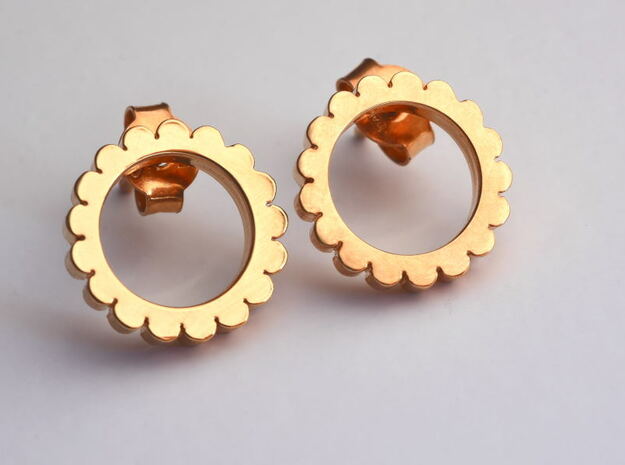 Ingranaggi - Stud Earrings in 18k Gold Plated Brass