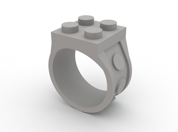 Brick Ring-4 Stud - Size 10 in White Processed Versatile Plastic