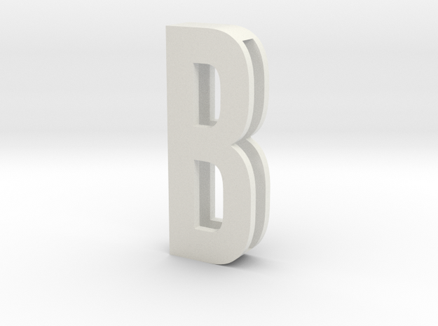 Choker Slide Letters (4cm) - Letter B in White Natural Versatile Plastic