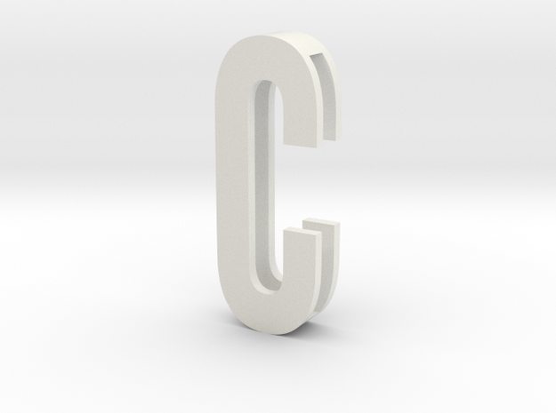 Choker Slide Letters (4cm) - Letter C in White Natural Versatile Plastic