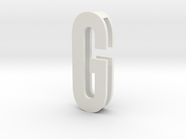 Choker Slide Letters (4cm) - Letter G in White Natural Versatile Plastic