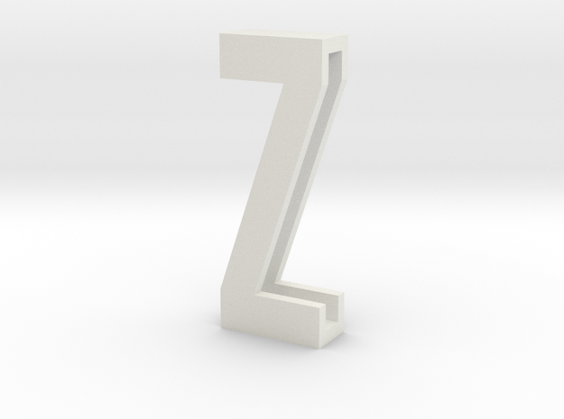 Choker Slide Letters (4cm) - Letter Z in White Natural Versatile Plastic