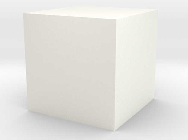 Cube in White Processed Versatile Plastic