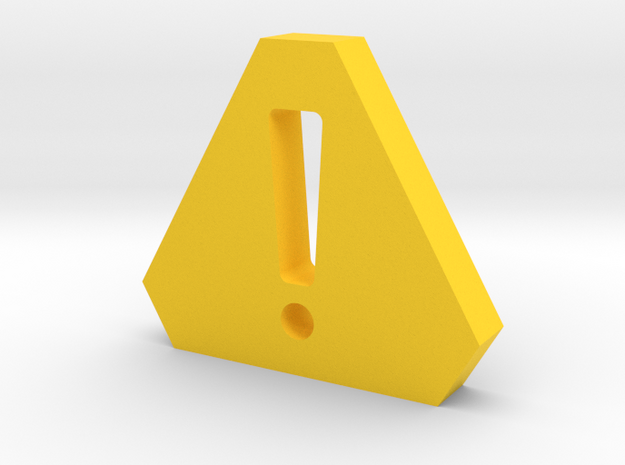 Caution Game Piece in Yellow Processed Versatile Plastic