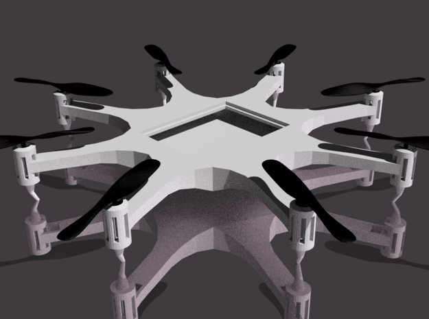 Octocopter Frame in White Natural Versatile Plastic