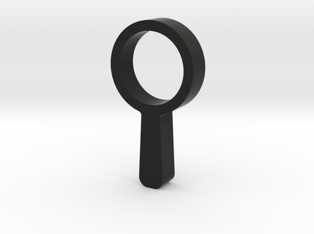 Magnifying Glass Game Piece in Black Natural Versatile Plastic