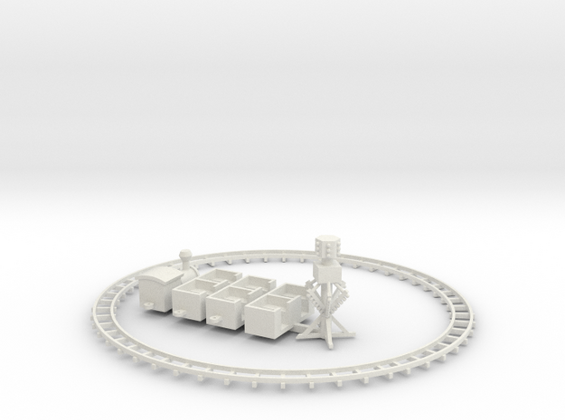 King carnival train with track and power center in White Natural Versatile Plastic