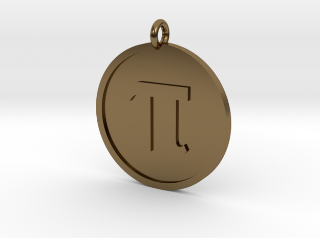 Pi Pendant in Polished Bronze